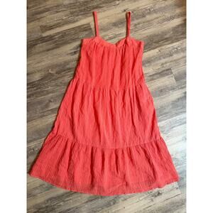 Knox Rose Dress Orange Midi Sleeveless Adjustable Straps Pockets Women's Small